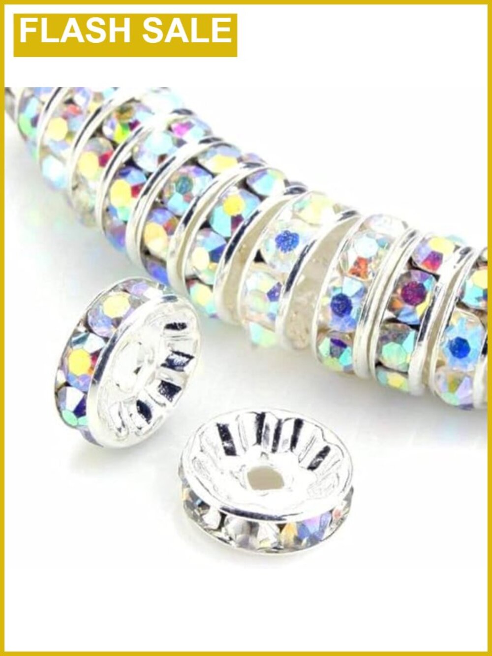 100pcs 4mm Rhinestone Rondelle Spacer Beads for Jewelry Making - Czech Crystals
